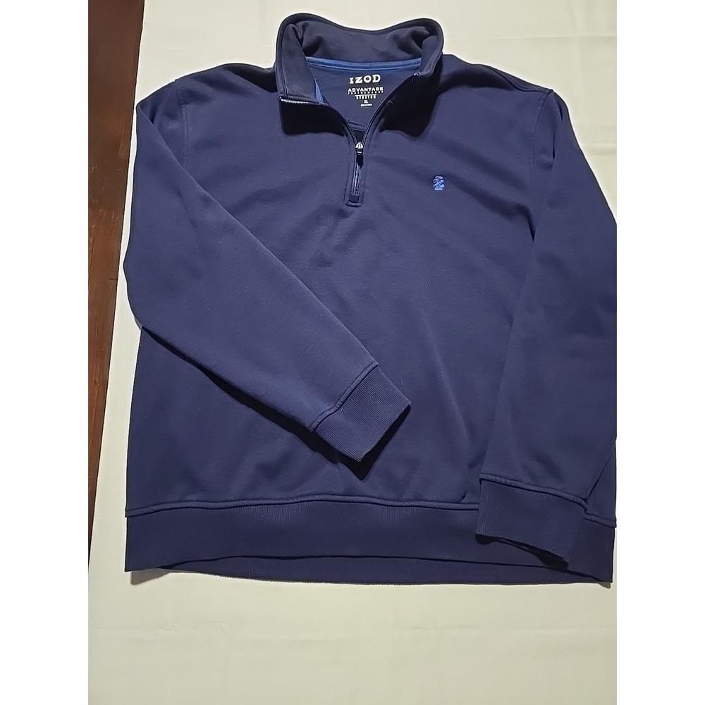IZOD Performance Mens XL 1/4 Zip Long Sleeve Pullover Blue Fleece‎ Sweatshirt